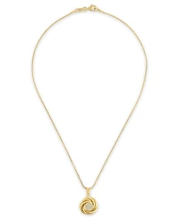 Macy's Diamond Love Knot Pendant Necklace (1/5 ct. t.w.) in 14k Gold over Sterling Silver