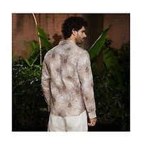 Campus Sutra Men's Chesntnut Brown Gloomy Daisy Shirt