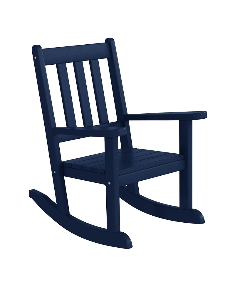 WestinTrends 3-Piece Kids Outdoor Rocking Chairs Set With Square Side Table