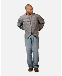 mnml Men's Mem's Faded Print Flannel Shirt