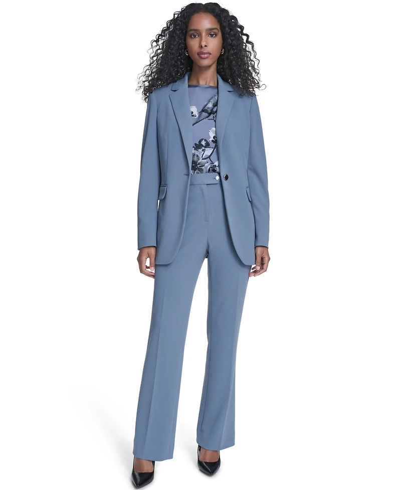 Calvin Klein Petite Notch Collar One Button Jacket