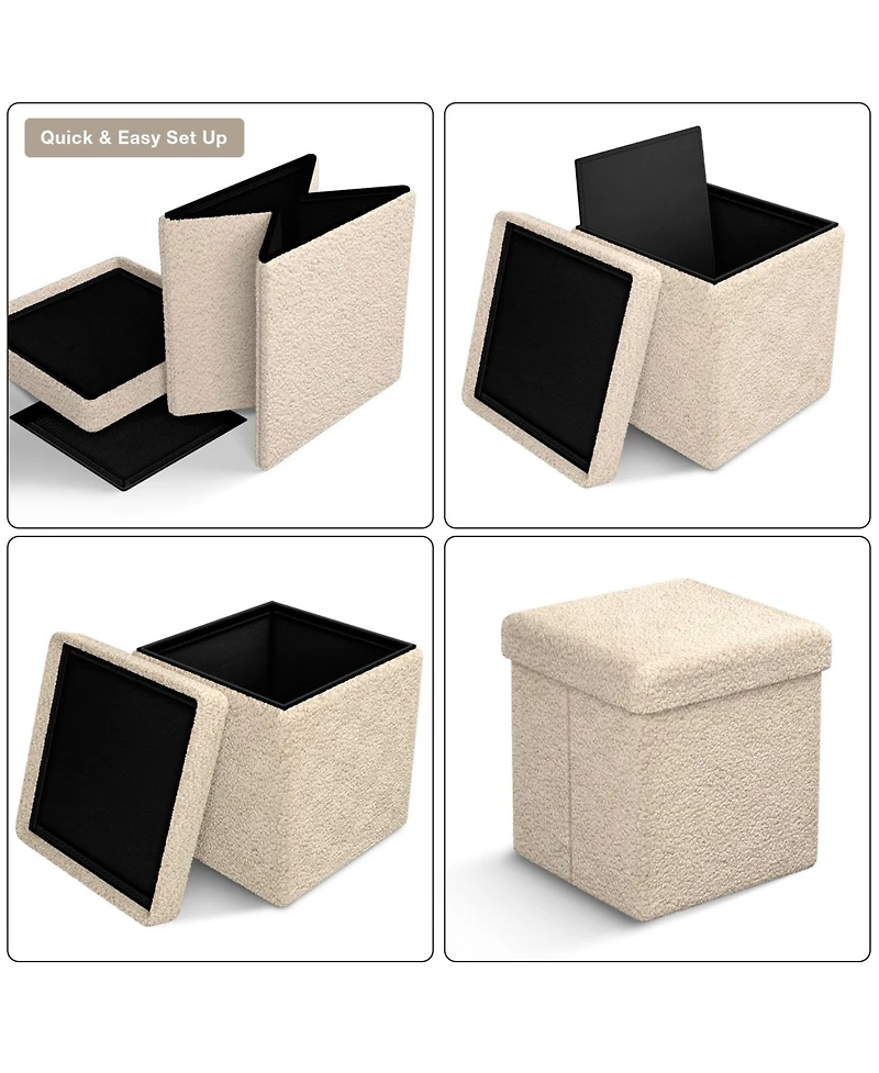 Sorbus Teddy Fabric Ottomans