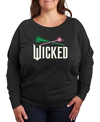 Hybrid Apparel Plus Size French Terry Long Sleeve Pullover Top