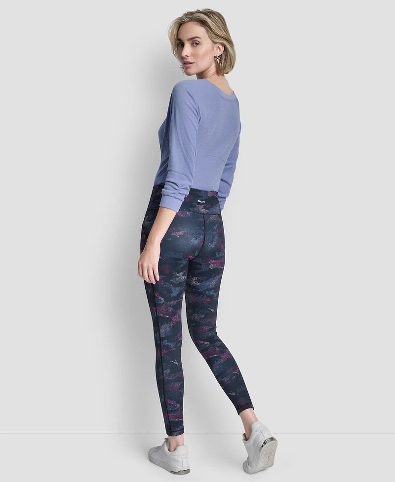Dkny Women's Printed High-Wasit Fitness Tights Pants