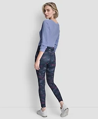 Dkny Women's Printed High-Wasit Fitness Tights Pants