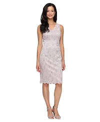 Sl Fashions Petite Bolero V-Neck Jacket with Dress, 2-Piece Set