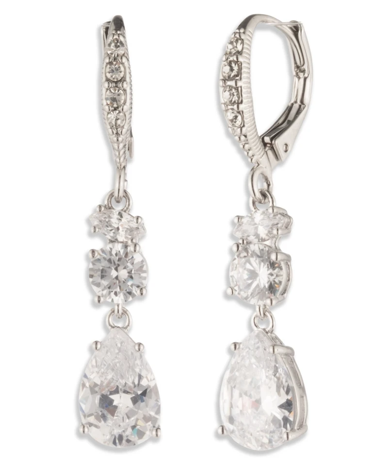Givenchy Cubic Zirconia Double Drop Earrings