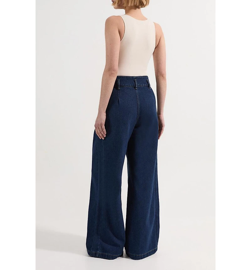 Karen Millen Women's Denim Wide Leg Trousers