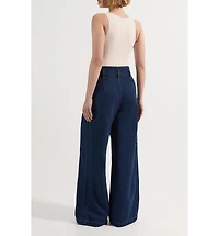 Karen Millen Women's Denim Wide Leg Trousers