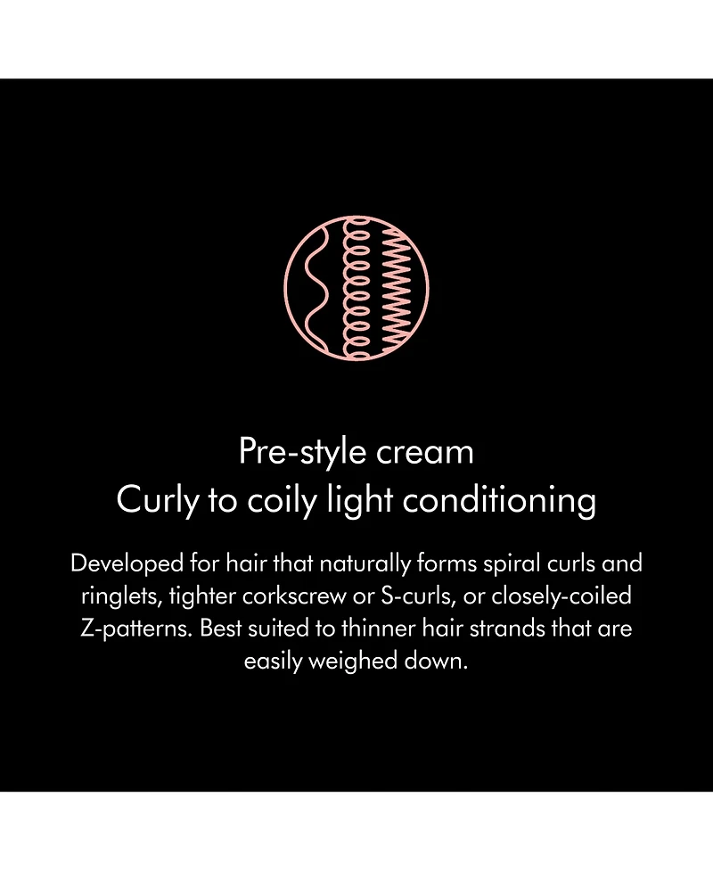 Dyson Chitosan Pre-style cream travel mini, Curly to coily, Light conditioning, 30mL