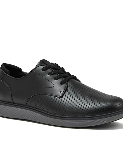 Lands' End Men's Wide Width Leather Lace Up Derby Oxfords