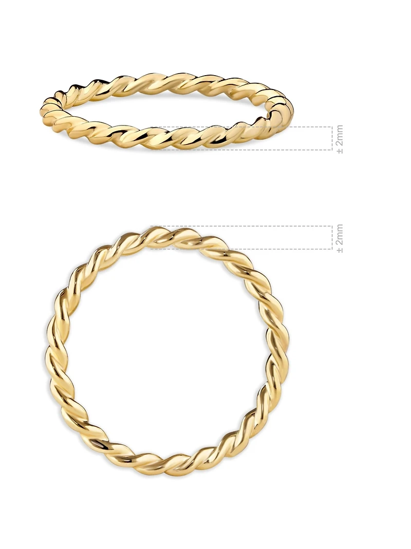Devata Twisted Rope Ring in 14K Gold, Size 7, approx. 1.4 grams.