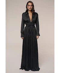 Jluxlabel Women's High Line Collar Maxi Dress