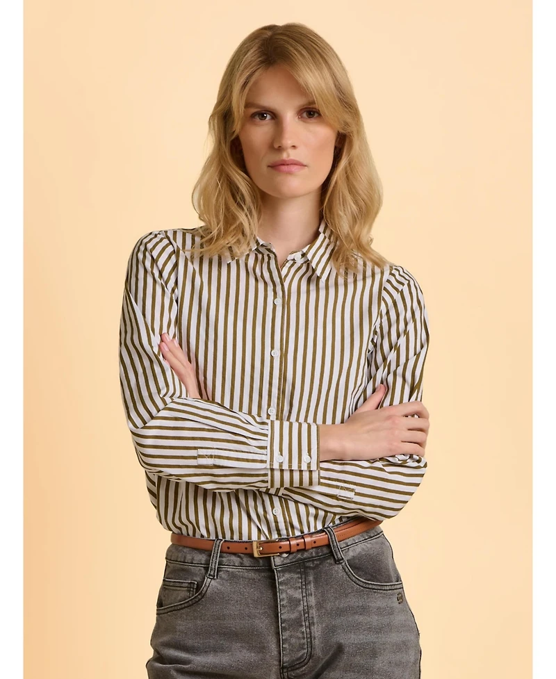 Brakeburn Women's Vicky Long Sleeve Striped Shirt