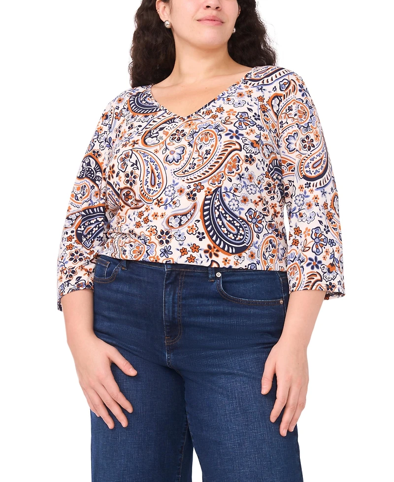 Vince Camuto Plus V-Neck Top
