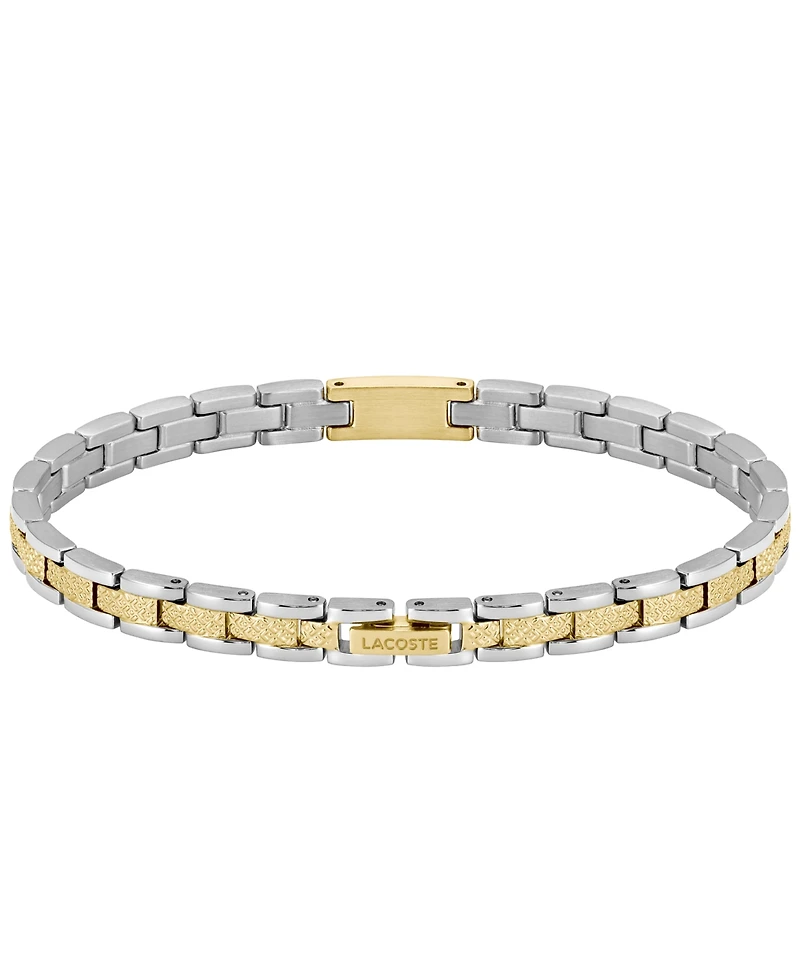 Lacoste Metropole Two Tone Stainless Steel Metal Link Bracelet