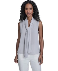 Calvin Klein Women's Sleeveless Chiffon V-Neck Top