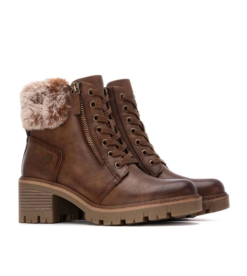 Xti Women's Block Heel Combat Booties Refresh Collection By Xti