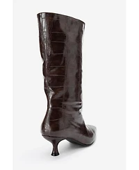 Prologue Shoes Crow Embossed Pointed Toe Boot (Women)
