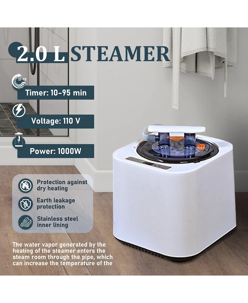 Mondawe Portable Full-Size Steam Sauna Tent with 2L 1000W Generator & Chair
