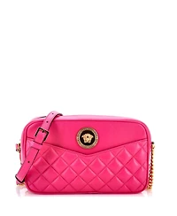 Pre-Owned Versace Medium Medusa Icon Front Slip Pocket Camera Bag Quilted Leather