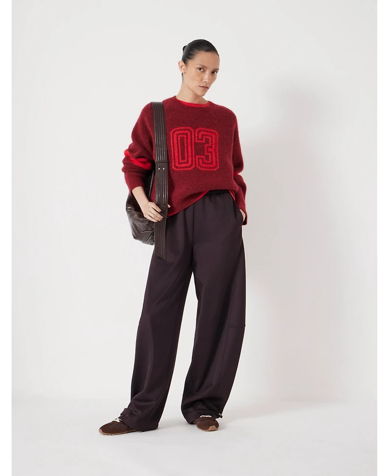 Hush Women's Varsity Jacquard Wool Blend Sweater