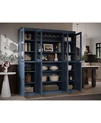 Palace Imports 100% Solid Wood 65" Pantry China Cabinet with Clear Glass, Shaker Doors & Adjustable Shelves