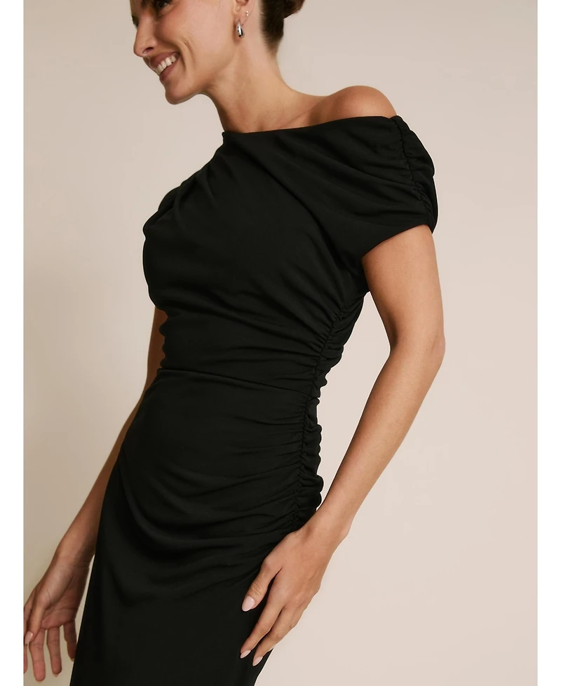 Six Stories Women's Slash Neck Drape Stretch Bridesmaid