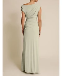 Six Stories Women's Slash Neck Draped Bridesmaid Dress