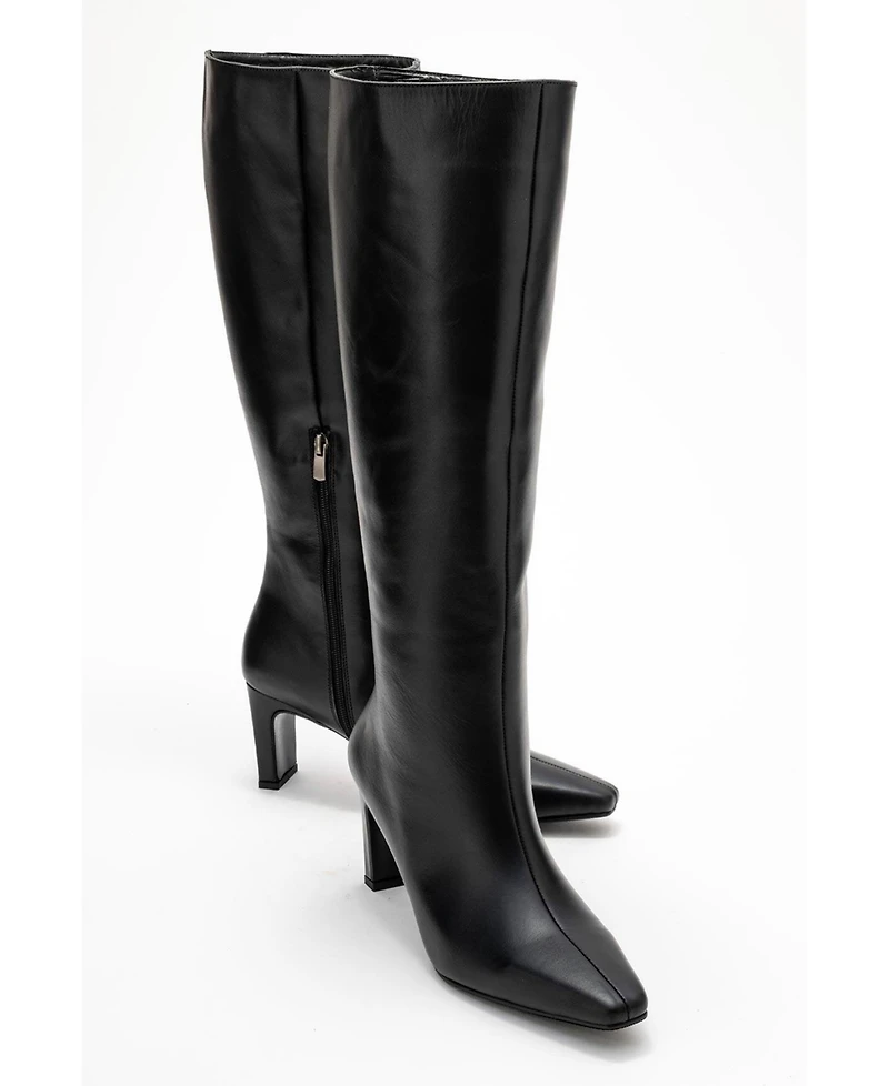 Forever & Always Shoes Velencia Leather Knee High Boot (Women)