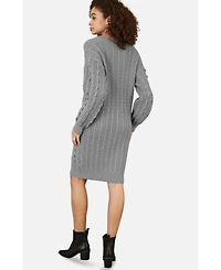 Yumi Women's Cable Knit Tunic Dress