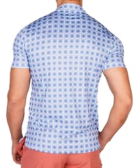 TailorByrd Men's Mediterranean Tile Performance Polo.