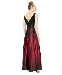 Sl Fashions Ombre Satin Bow Sash Gown