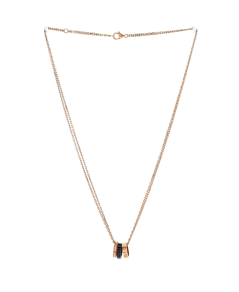Pre-Owned Cartier Love 3 Ring Pendant Necklace