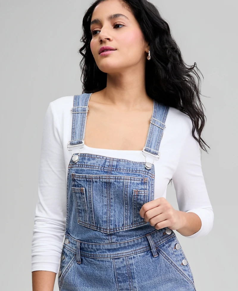 And Now This Women's Cuffed Denim Overalls, Macy's Exclusive