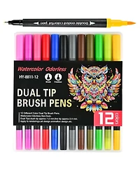 Htutwoo Dual Tip Markers, Gel Acrylic Paint Pen, Non Bleed Art Marker Set for Sketching, Drawing, Rock Painting, Journaling