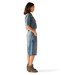 Steve Madden Women's Long-Sleeve Denim Shirt