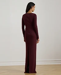Lauren Ralph Lauren Women's Crewneck Cutout Jersey Gown