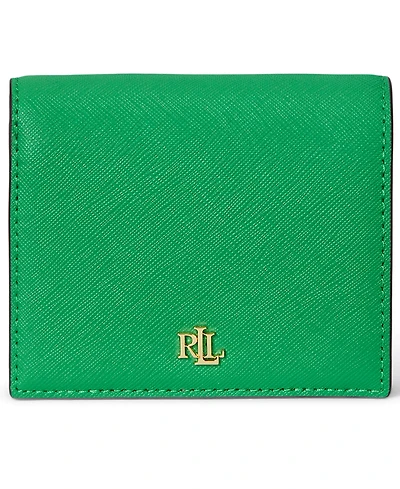 Lauren Ralph Crosshatch Leather Compact Wallet