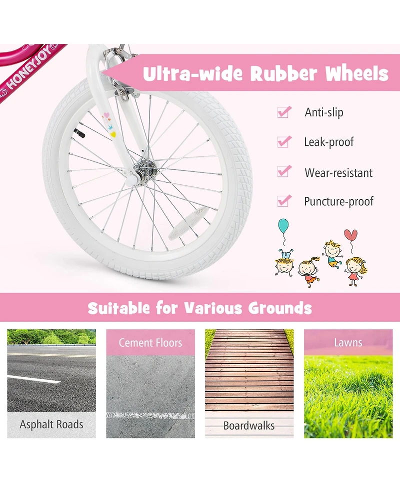 Gymax 18 Inch Kid's Bike Children's Bicycle w/ Removable Training Wheels Adjustable Seat