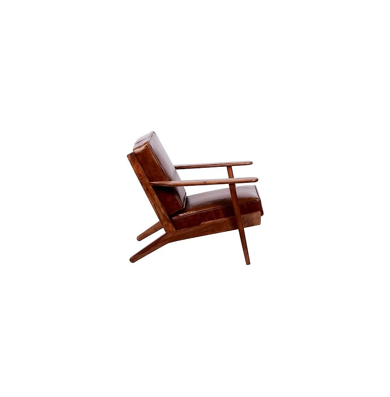 Porter Designs Single Solid Sheesham Wood Accent Chair with Brown Finish