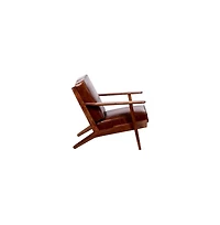 Porter Designs Single Solid Sheesham Wood Accent Chair with Brown Finish