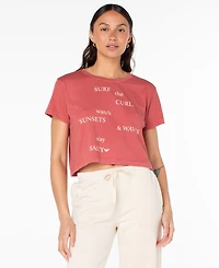 Roxy Women's Surf Poem Cropped Boxy Short-Sleeve T-Shirt
