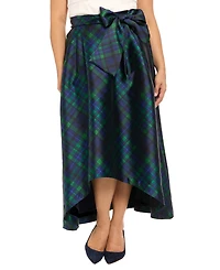 Muse Plus High-Low Plaid Ball Gown Skirt