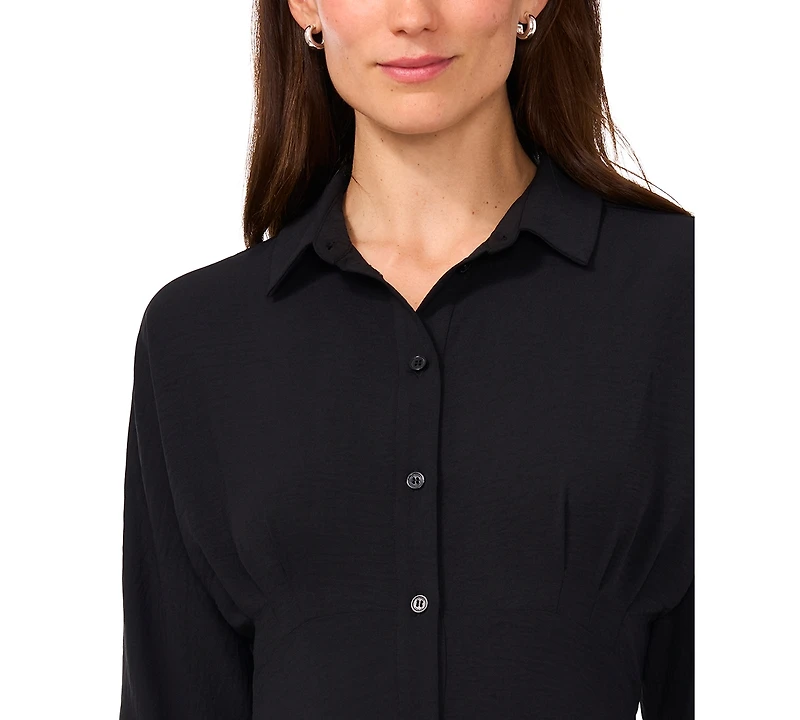 Msk Petite Collared Midi Shirtdress