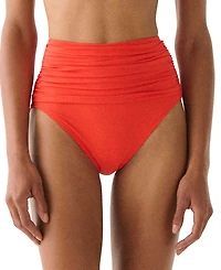 Kate Spade Women's Ruched High-Waist Bikini Bottoms