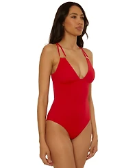Becca Women's Riveria Seersucker Textured One-Piece Swimsuit
