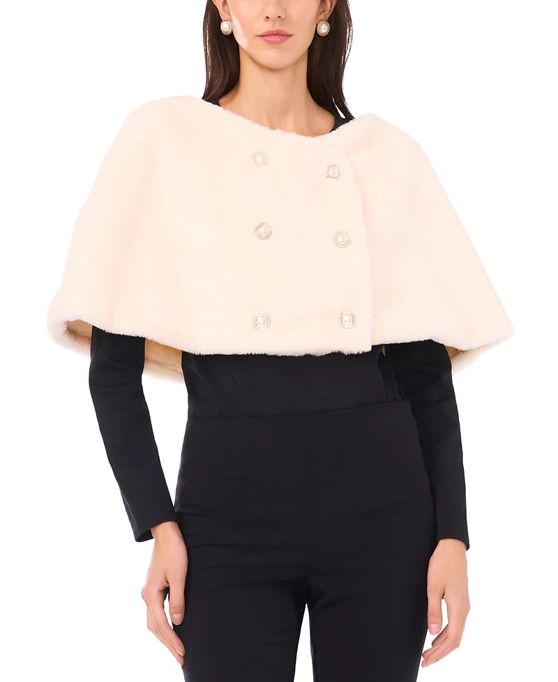 Msk Women's Double Breasted Cape Jacket