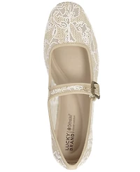 Lucky Brand Women's Tannyr Burnout Lace Mary Jane Ballet Flats