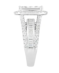 Macy's Diamond Princess Halo Ring (2 ct. t.w.) in 10k White Gold